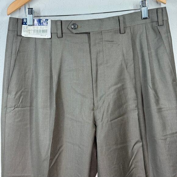 Men's Ralph Lauren Pleated and Cuffed Brown Dress Pants 36 x 32 NEW - Picture 5 of 7